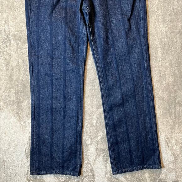 PrettyLittleThing Indigo Wash Stripe Denim Straight Leg Jeans Size 4 New - Picture 3 of 9